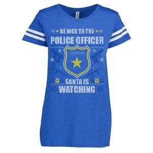 Funny Policeman Christmas Police Officer Ugly Christmas Enza Ladies Jersey Football T-Shirt