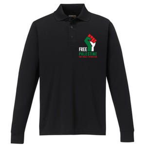 Free Palestine Cool Gift Gaza Freedom End Israeli Occupation Cute Gift Performance Long Sleeve Polo