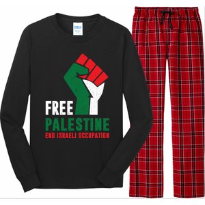 Free Palestine Cool Gift Gaza Freedom End Israeli Occupation Cute Gift Long Sleeve Pajama Set