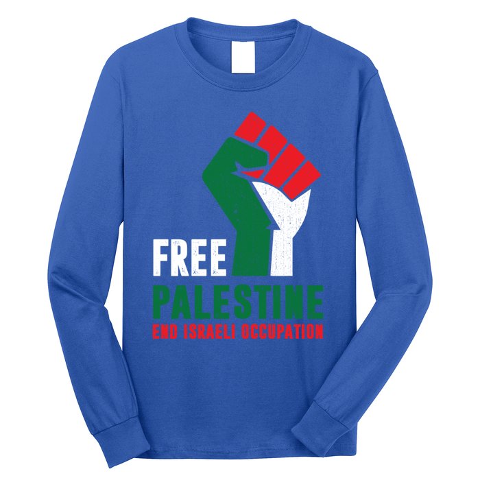 Free Palestine Cool Gift Gaza Freedom End Israeli Occupation Cute Gift Long Sleeve Shirt