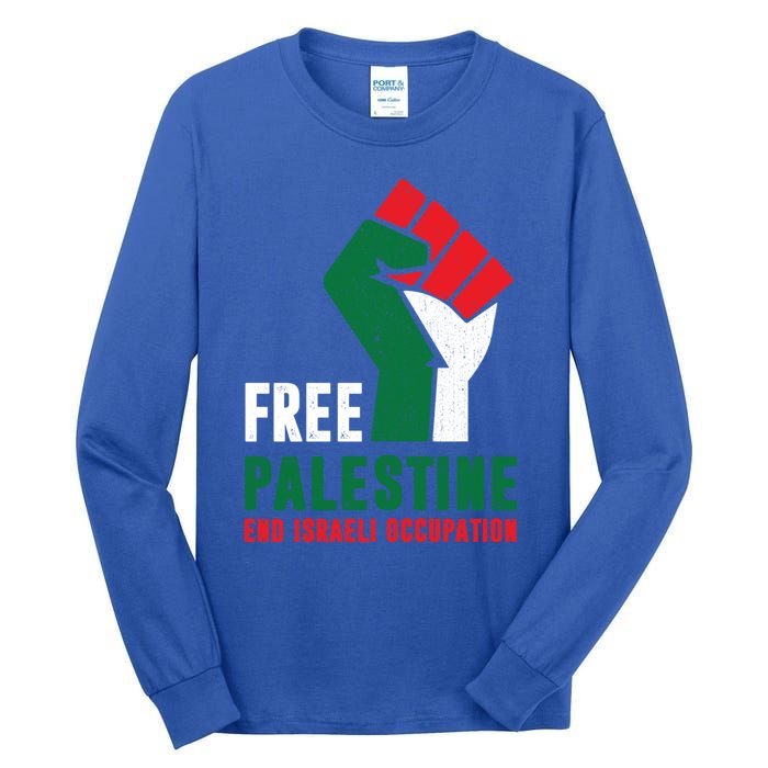 Free Palestine Cool Gift Gaza Freedom End Israeli Occupation Cute Gift Tall Long Sleeve T-Shirt