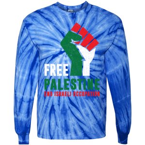 Free Palestine Cool Gift Gaza Freedom End Israeli Occupation Cute Gift Tie-Dye Long Sleeve Shirt