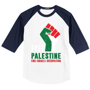 Free Palestine Cool Gift Gaza Freedom End Israeli Occupation Cute Gift Baseball Sleeve Shirt