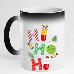 Funny Pharmacist Christmas Ho Ho Ho Pharmacy Technician Tech Gift 11oz Black Color Changing Mug