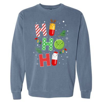 Funny Pharmacist Christmas Ho Ho Ho Pharmacy Technician Tech Gift Garment-Dyed Sweatshirt