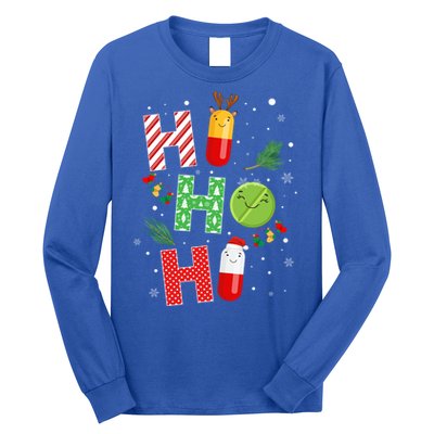 Funny Pharmacist Christmas Ho Ho Ho Pharmacy Technician Tech Gift Long Sleeve Shirt