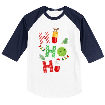 Funny Pharmacist Christmas Ho Ho Ho Pharmacy Technician Tech Gift Baseball Sleeve Shirt