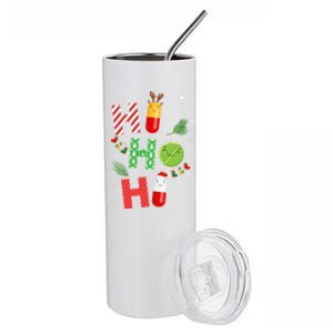 Funny Pharmacist Christmas Ho Ho Ho Pharmacy Technician Tech Gift Stainless Steel Tumbler