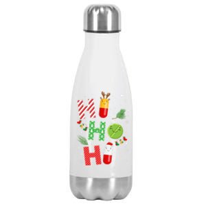 Funny Pharmacist Christmas Ho Ho Ho Pharmacy Technician Tech Gift Stainless Steel Insulated Water Bottle