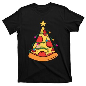 Funny Pizza Christmas Tree Lights Funny Xmas T-Shirt