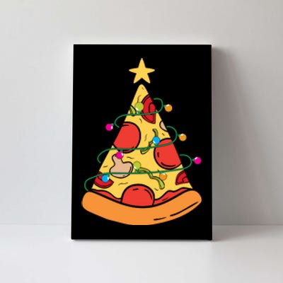 Funny Pizza Christmas Tree Lights Funny Xmas Canvas