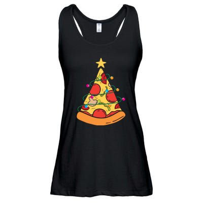 Funny Pizza Christmas Tree Lights Funny Xmas Ladies Essential Flowy Tank