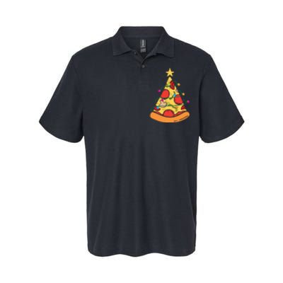 Funny Pizza Christmas Tree Lights Funny Xmas Softstyle Adult Sport Polo