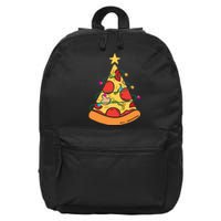 Funny Pizza Christmas Tree Lights Funny Xmas 16 in Basic Backpack