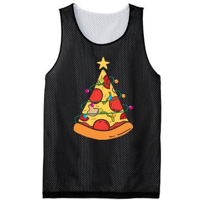 Funny Pizza Christmas Tree Lights Funny Xmas Mesh Reversible Basketball Jersey Tank