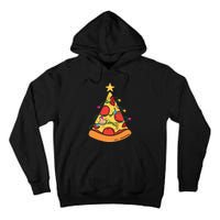 Funny Pizza Christmas Tree Lights Funny Xmas Tall Hoodie