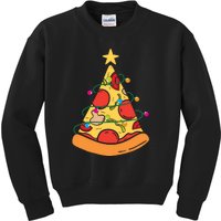 Funny Pizza Christmas Tree Lights Funny Xmas Kids Sweatshirt