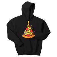 Funny Pizza Christmas Tree Lights Funny Xmas Kids Hoodie