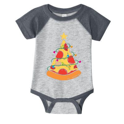 Funny Pizza Christmas Tree Lights Funny Xmas Infant Baby Jersey Bodysuit