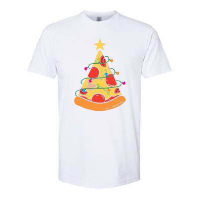 Funny Pizza Christmas Tree Lights Funny Xmas Softstyle CVC T-Shirt