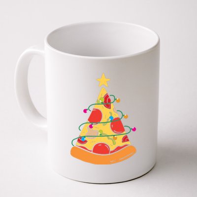 Funny Pizza Christmas Tree Lights Funny Xmas Coffee Mug