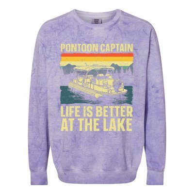 Funny Pontoon Captain Art For Pontoon Colorblast Crewneck Sweatshirt