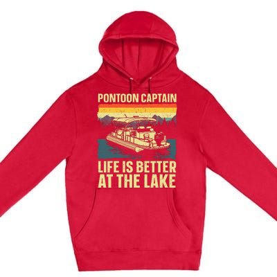 Funny Pontoon Captain Art For Pontoon Premium Pullover Hoodie