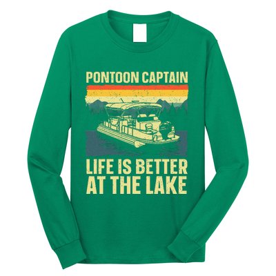 Funny Pontoon Captain Art For Pontoon Long Sleeve Shirt