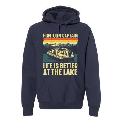 Funny Pontoon Captain Art For Pontoon Premium Hoodie