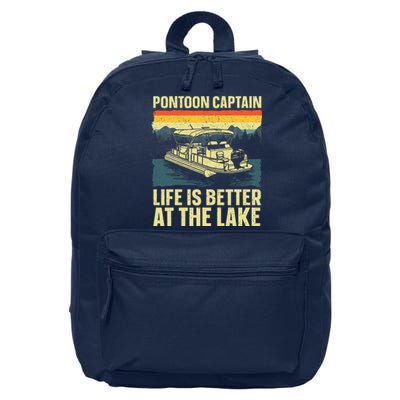 Funny Pontoon Captain Art For Pontoon 16 in Basic Backpack