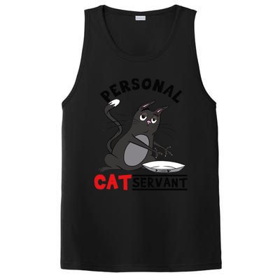 Funny Personal Cat Servant Funny black Cat mom cat dad gift PosiCharge Competitor Tank