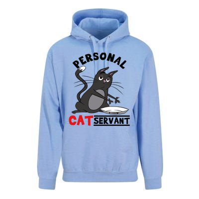 Funny Personal Cat Servant Funny black Cat mom cat dad gift Unisex Surf Hoodie