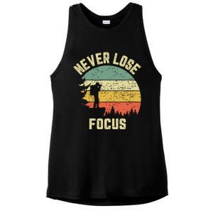 Funny Photographer Camera Never Lose Focus Photography Ladies PosiCharge Tri-Blend Wicking Tank