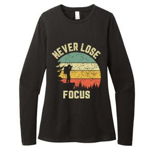 Funny Photographer Camera Never Lose Focus Photography Womens CVC Long Sleeve Shirt