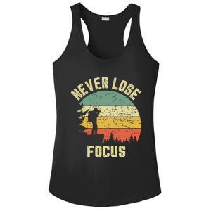 Funny Photographer Camera Never Lose Focus Photography Ladies PosiCharge Competitor Racerback Tank