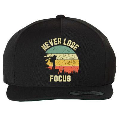 Funny Photographer Camera Never Lose Focus Photography Wool Snapback Cap