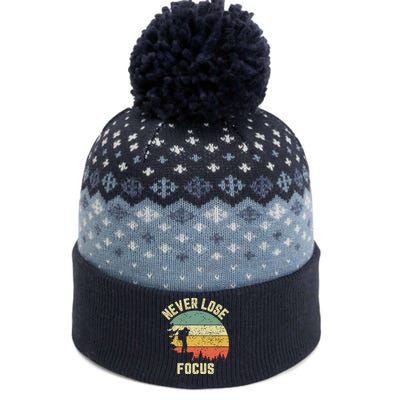 Funny Photographer Camera Never Lose Focus Photography The Baniff Cuffed Pom Beanie