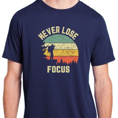 Funny Photographer Camera Never Lose Focus Photography Adult ChromaSoft Performance T-Shirt