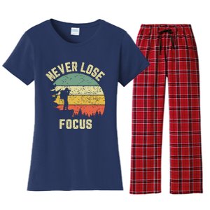 Funny Photographer Camera Never Lose Focus Photography Women's Flannel Pajama Set