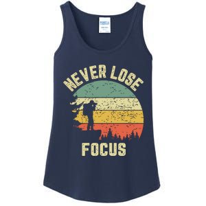 Funny Photographer Camera Never Lose Focus Photography Ladies Essential Tank