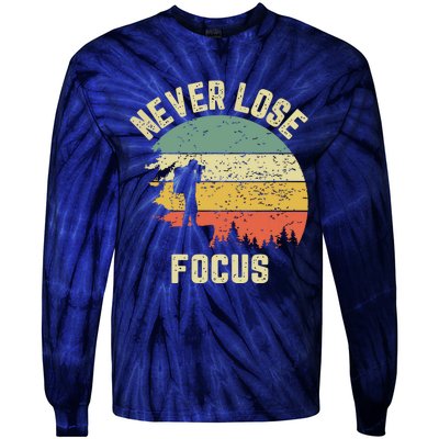 Funny Photographer Camera Never Lose Focus Photography Tie-Dye Long Sleeve Shirt