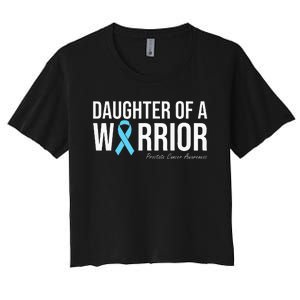 Family Prostate Cancer Awareness Light Blue Daughter Warrior Women's Crop Top Tee