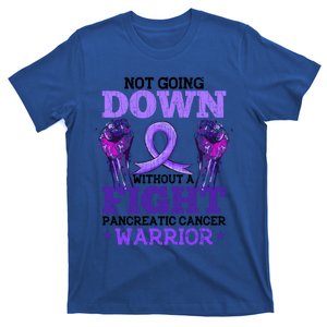 Fighting Pancreatic Cancer Warrior Awareness Purple Graphic Gift T-Shirt