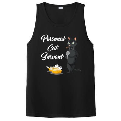 Funny Personal Cat Servant Funny Black Cat Lover Mom Cat Dad PosiCharge Competitor Tank