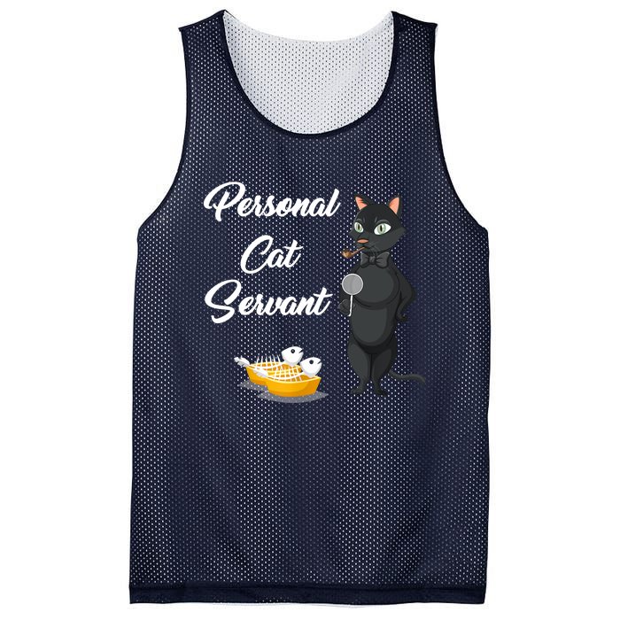 Funny Personal Cat Servant Funny Black Cat Lover Mom Cat Dad Mesh Reversible Basketball Jersey Tank