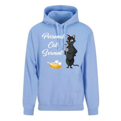 Funny Personal Cat Servant Funny Black Cat Lover Mom Cat Dad Unisex Surf Hoodie