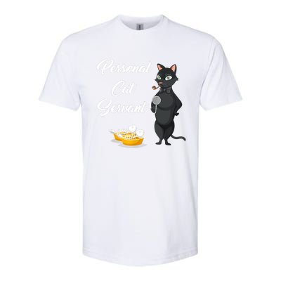 Funny Personal Cat Servant Funny Black Cat Lover Mom Cat Dad Softstyle CVC T-Shirt