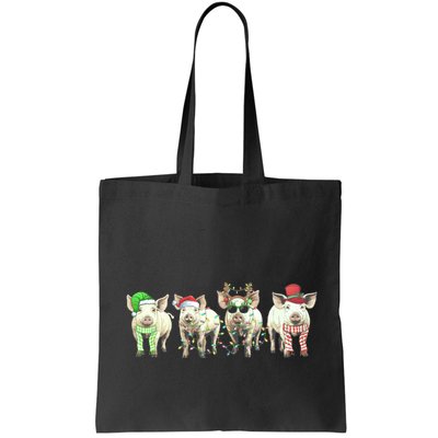 Funny Pigs Christmas Lights Pigs Merry Christmas Bag