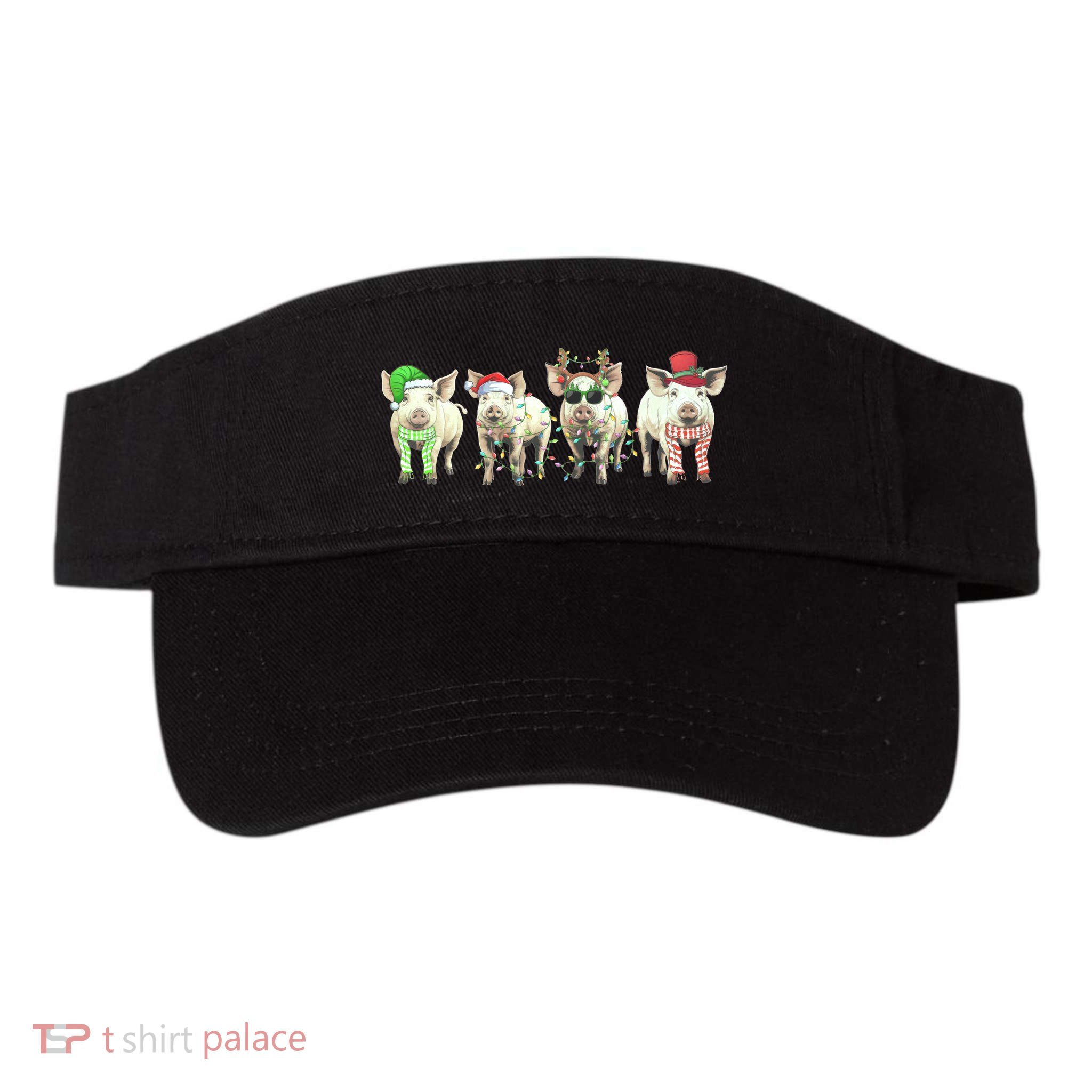 Funny Pigs Christmas Lights Pigs Merry Christmas Visor