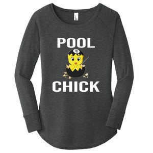 Funny Pool Chick Billiards Gift For Father’s Day Women's Perfect Tri Tunic Long Sleeve Shirt